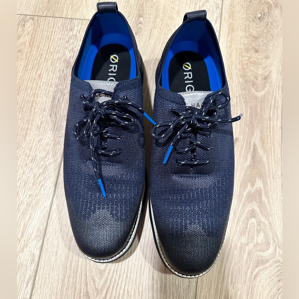 Cole Haan Original Grand Wingtip Oxford Stitchlite Blue Dress Shoes